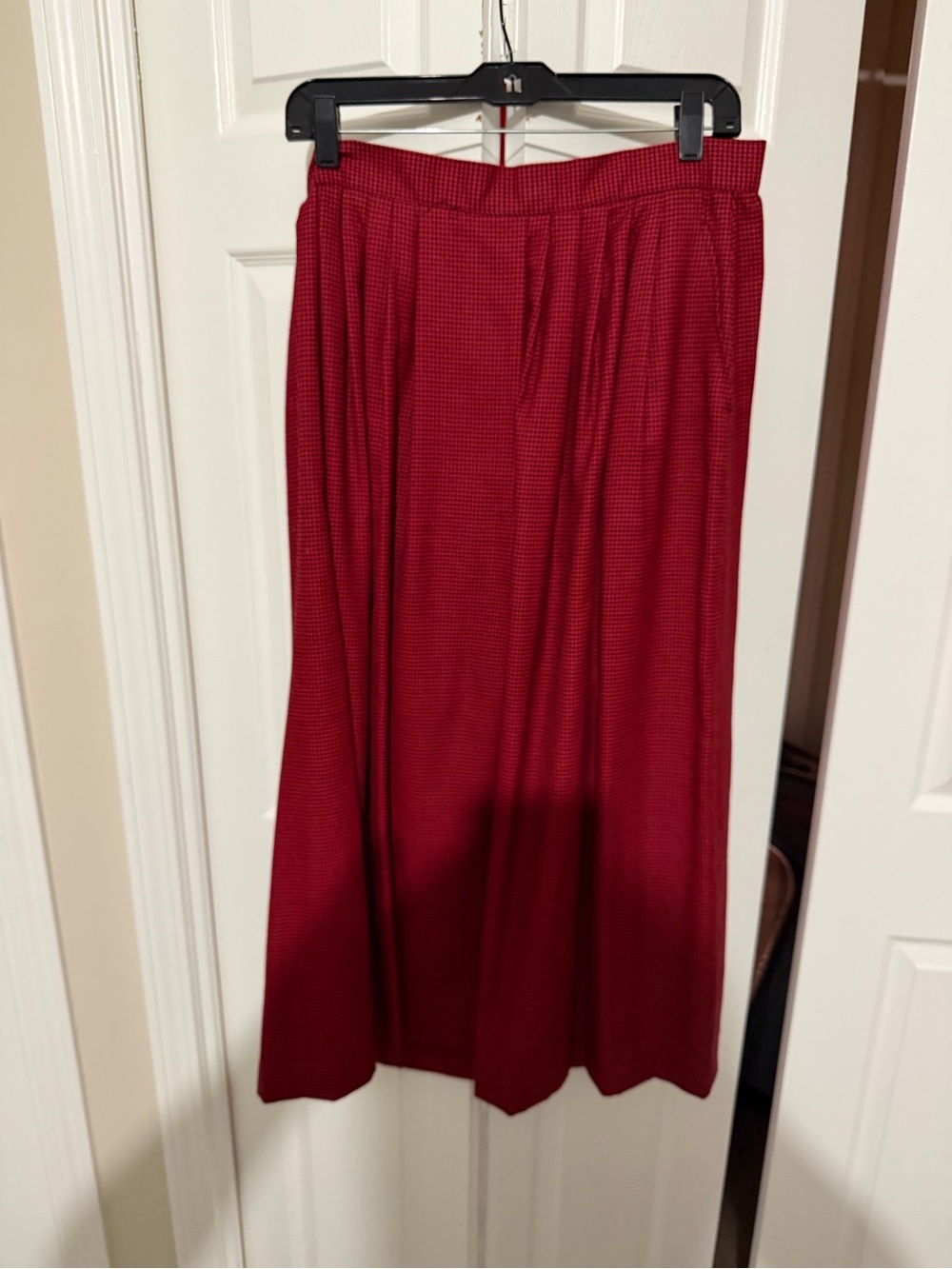Vintage Red Women's Midi Skirt - Classic A-Line 16
